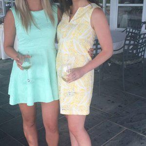 Loft Shift Dress - yellow & white floral pattern. Size 2